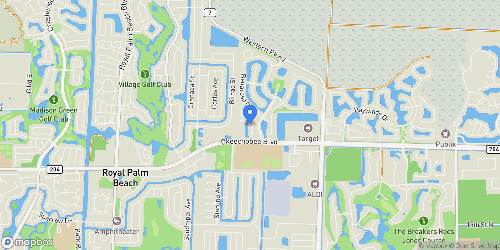Map showing 2109 Belcara Court, West Palm Beach, Florida, United States.