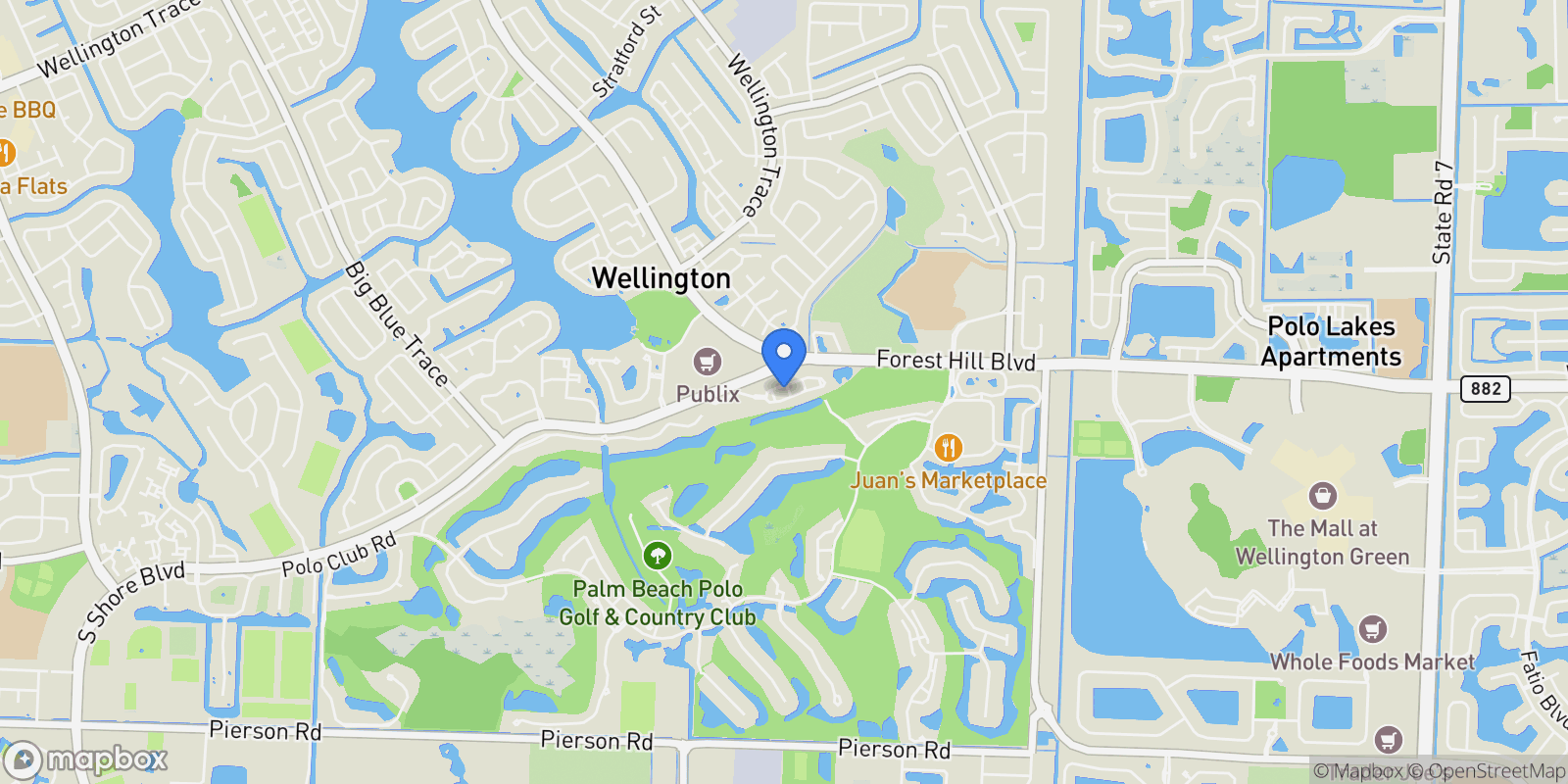 Map showing 11770 Saint Andrews Place, Wellington, Florida, United States.