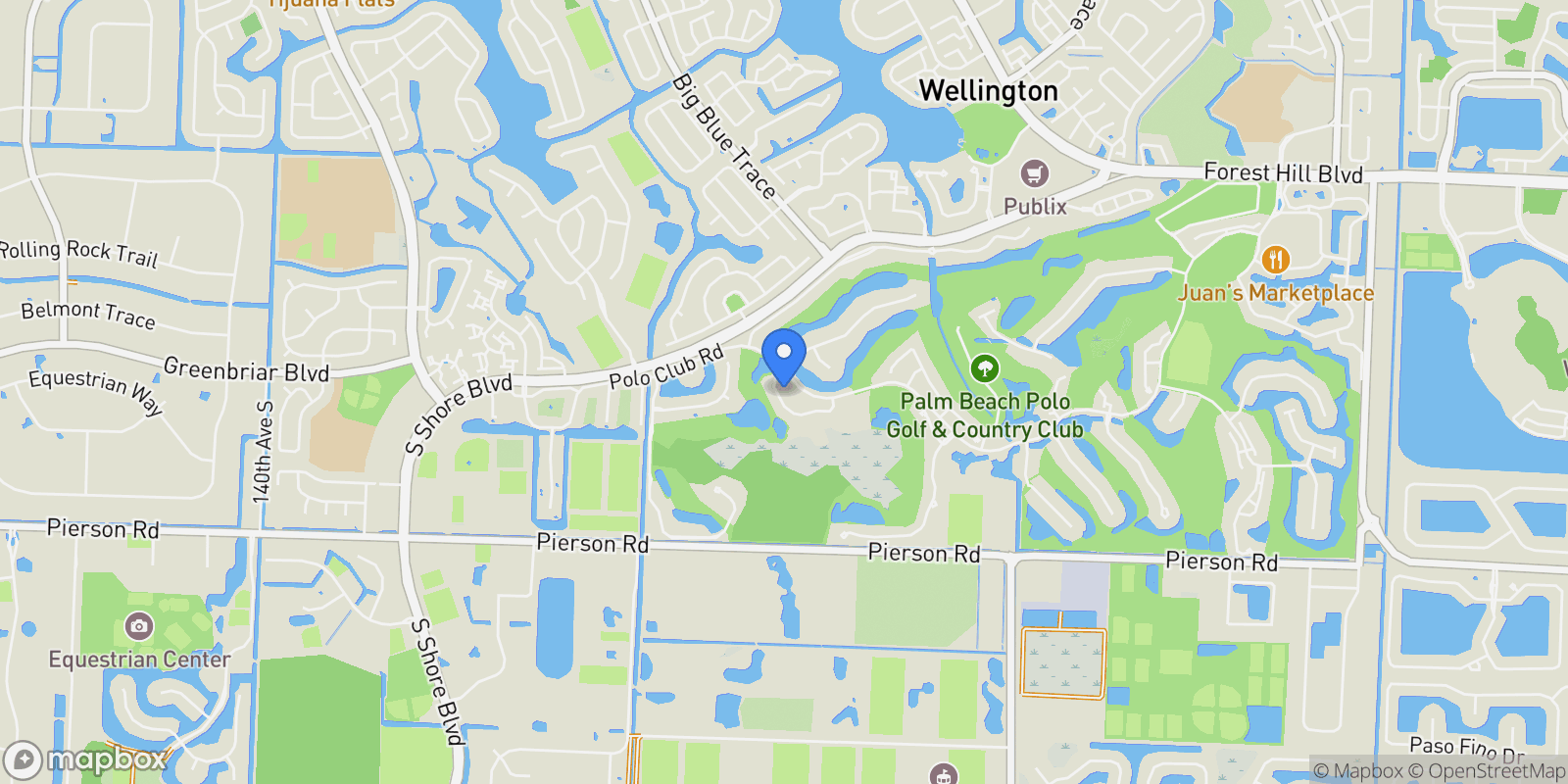 Map showing 12605 Mallet Circle, Wellington, Florida, United States.
