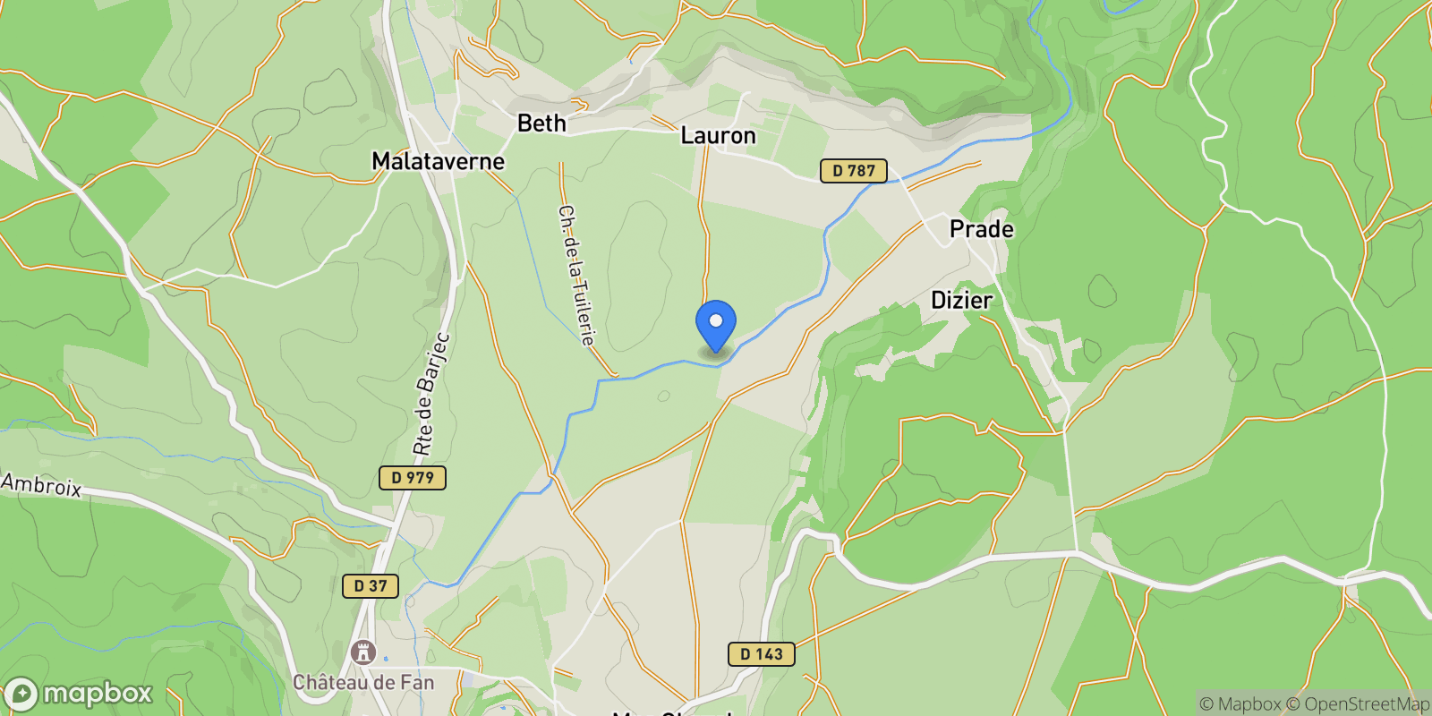 Map showing Lussan, Occitanie, France.