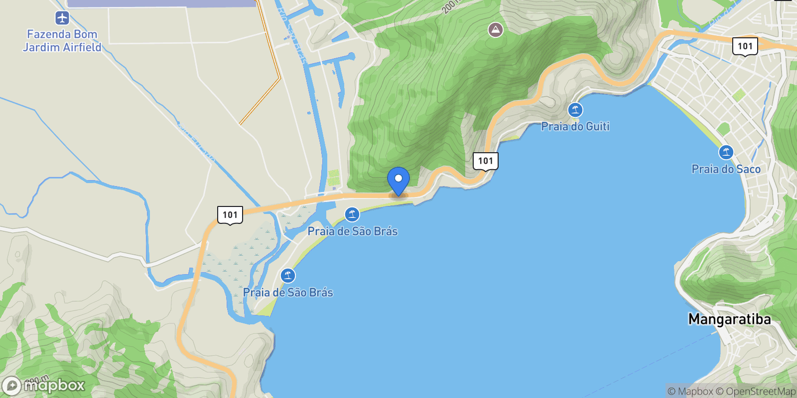 Map showing Mangaratiba, State of Rio de Janeiro, Brazil.