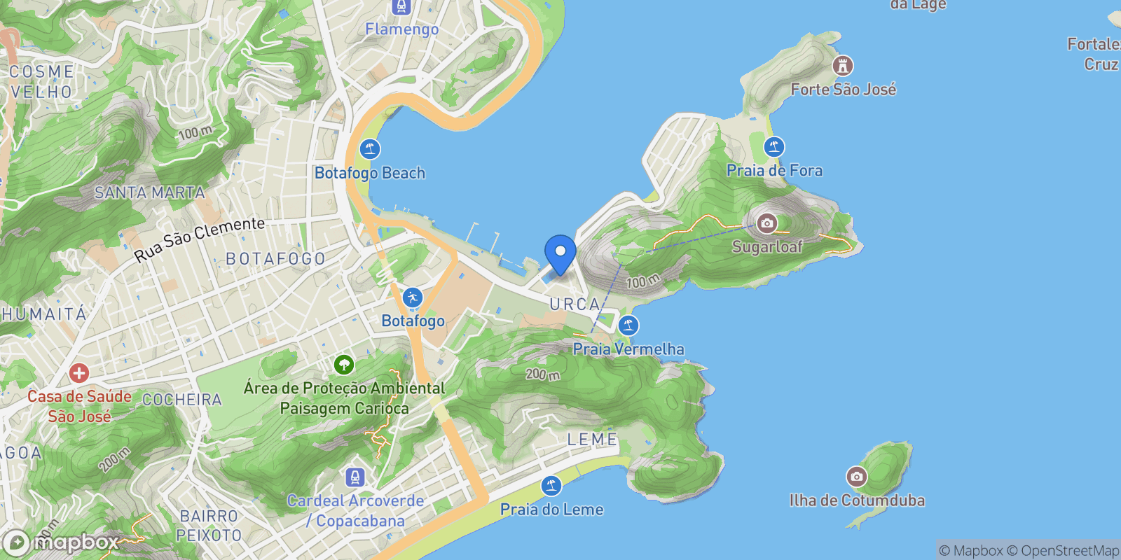 Map showing Rio de Janeiro, State of Rio de Janeiro, Brazil.