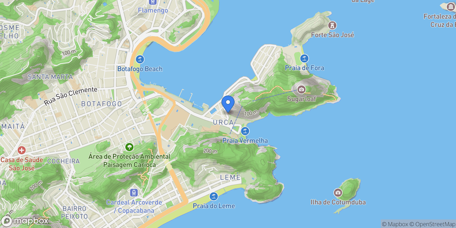 Map showing Rio de Janeiro, State of Rio de Janeiro, Brazil.