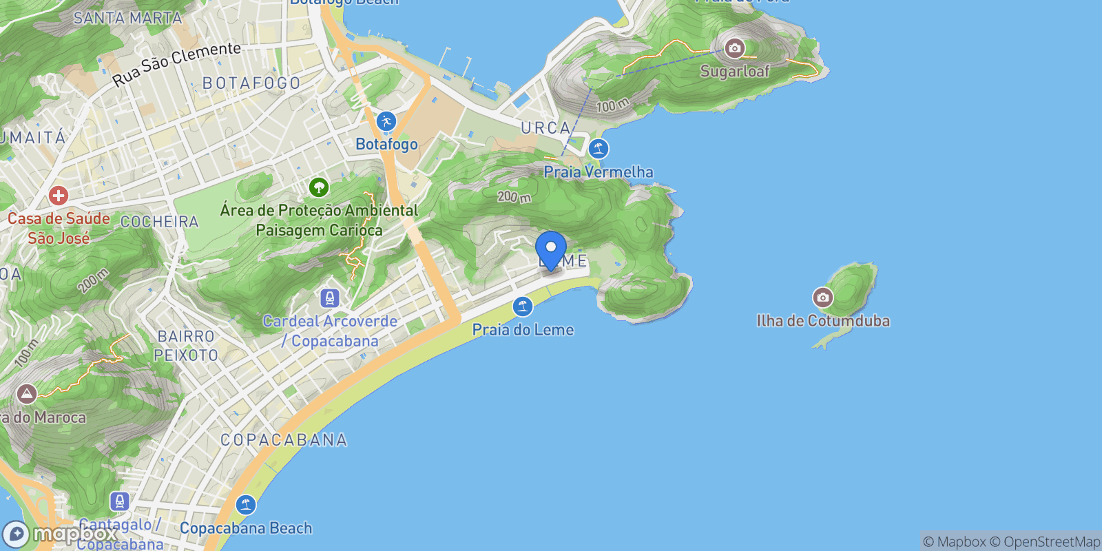 Map showing Rio de Janeiro, State of Rio de Janeiro, Brazil.