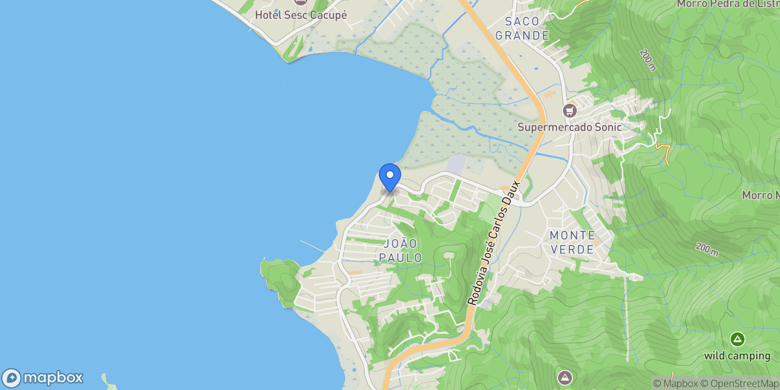 Map showing Florianópolis, State of Santa Catarina, Brazil.