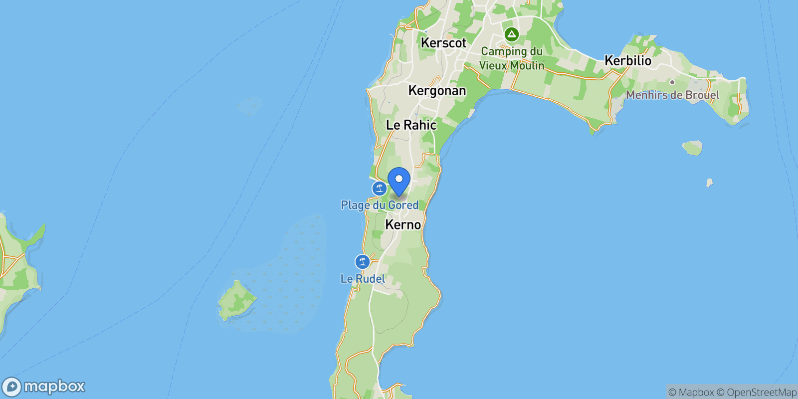 Map showing Île-aux-Moines, Brittany, France.