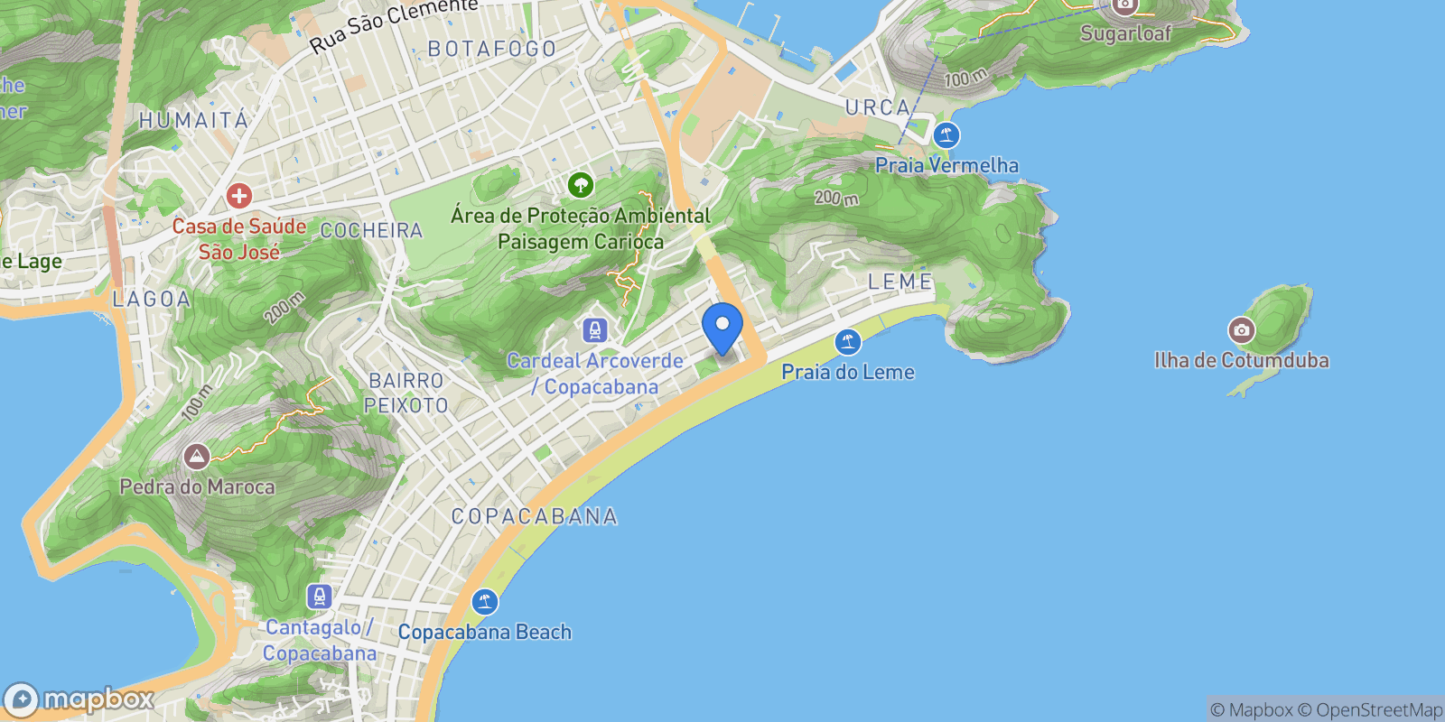 Map showing Rio de Janeiro, State of Rio de Janeiro, Brazil.