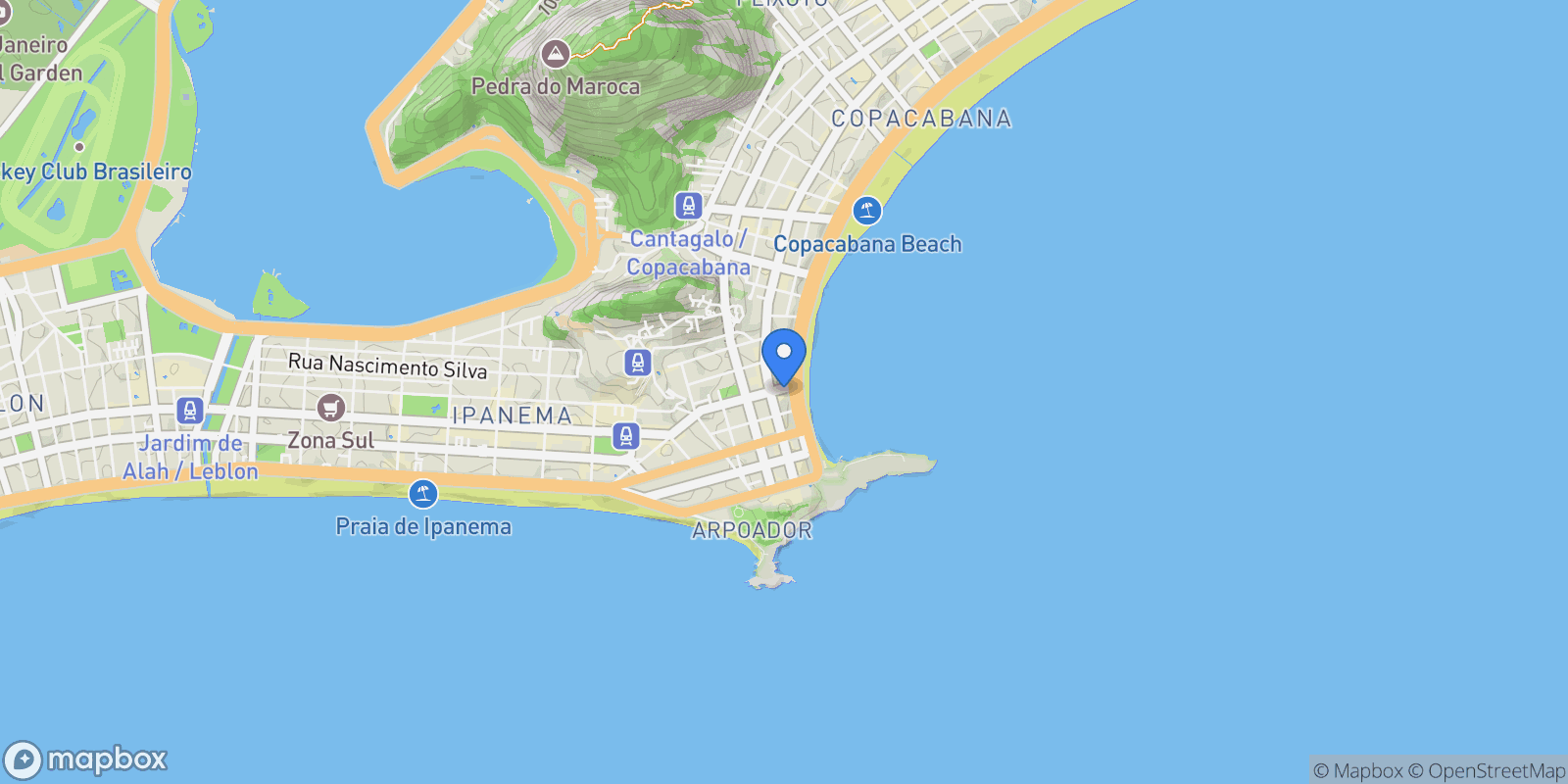 Map showing Rio de Janeiro, State of Rio de Janeiro, Brazil.