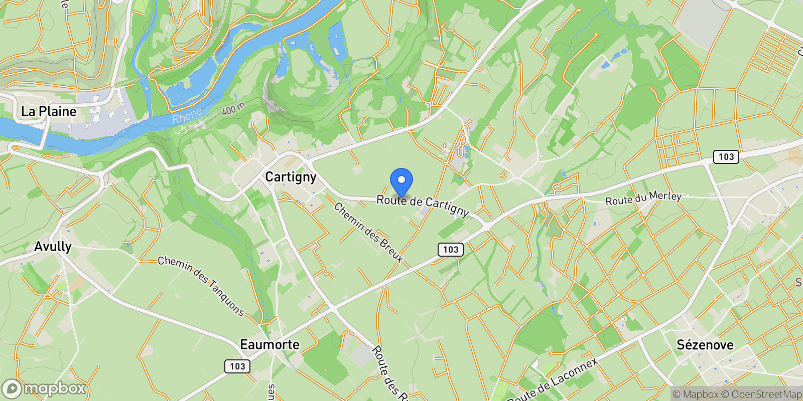 Map showing A Cartigny, Cartigny, Genève, Switzerland.