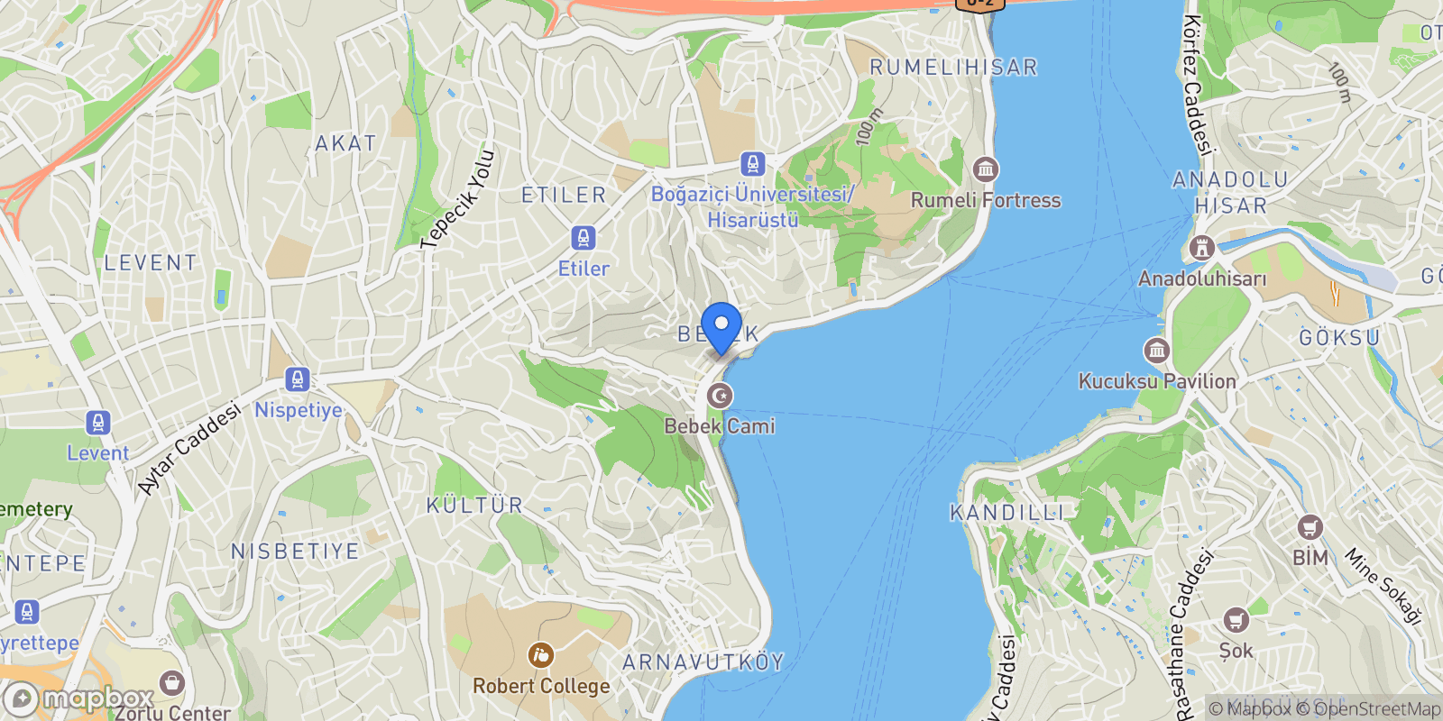 Map showing Bebek 34342, Beşiktaş/İstanbul, Besiktas, 34, İstanbul, İstanbul, Turkey.