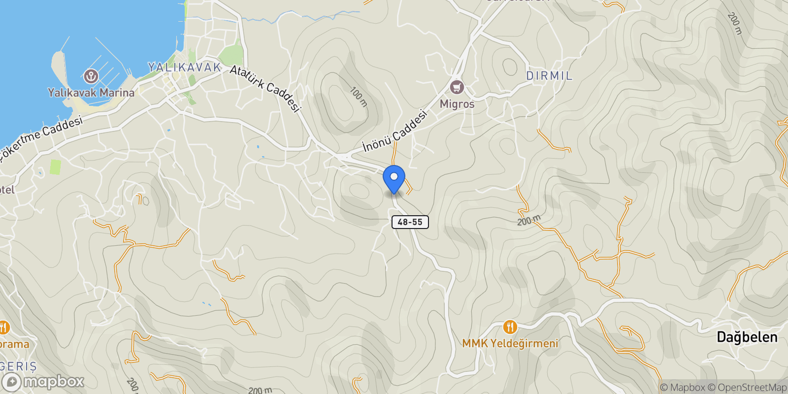 Map showing Yalıkavak, Bodrum/Muğla, Bodrum, 48, Bodrum, Türkiye.