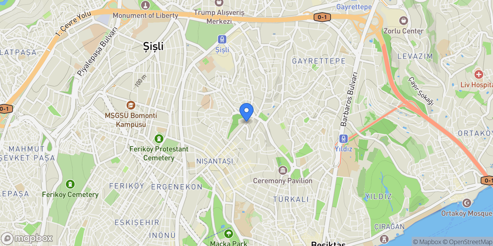 Map showing Vali Konağı Cd. No:108, 34365 Şişli/İstanbul, Sisli, 34, İstanbul, İstanbul, Turkey.