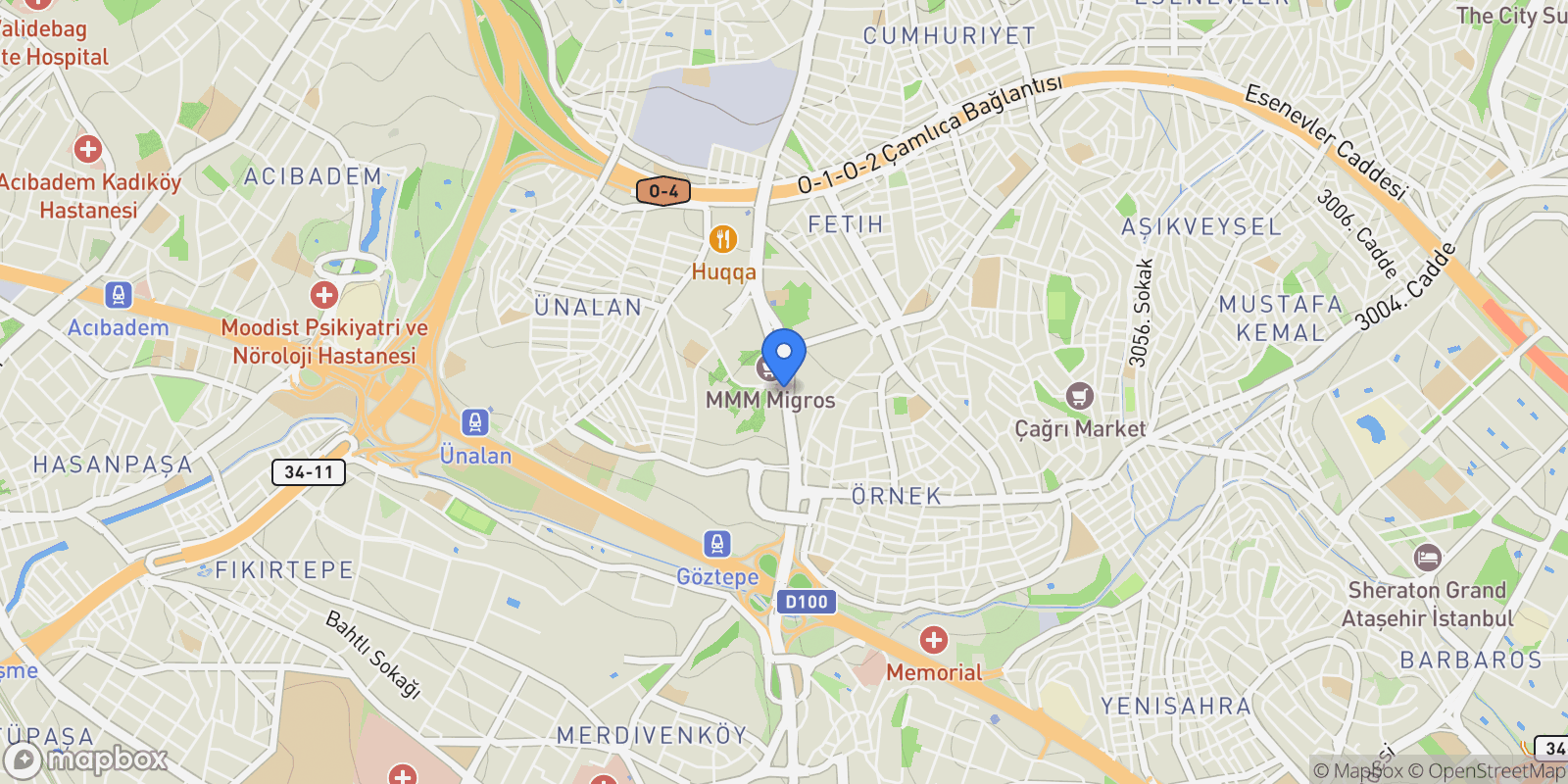 Map showing Ünalan, Libadiye Cd. No:88, 34700 Üsküdar/İstanbul, Uskudar, 34, İstanbul, İstanbul, Turkey.