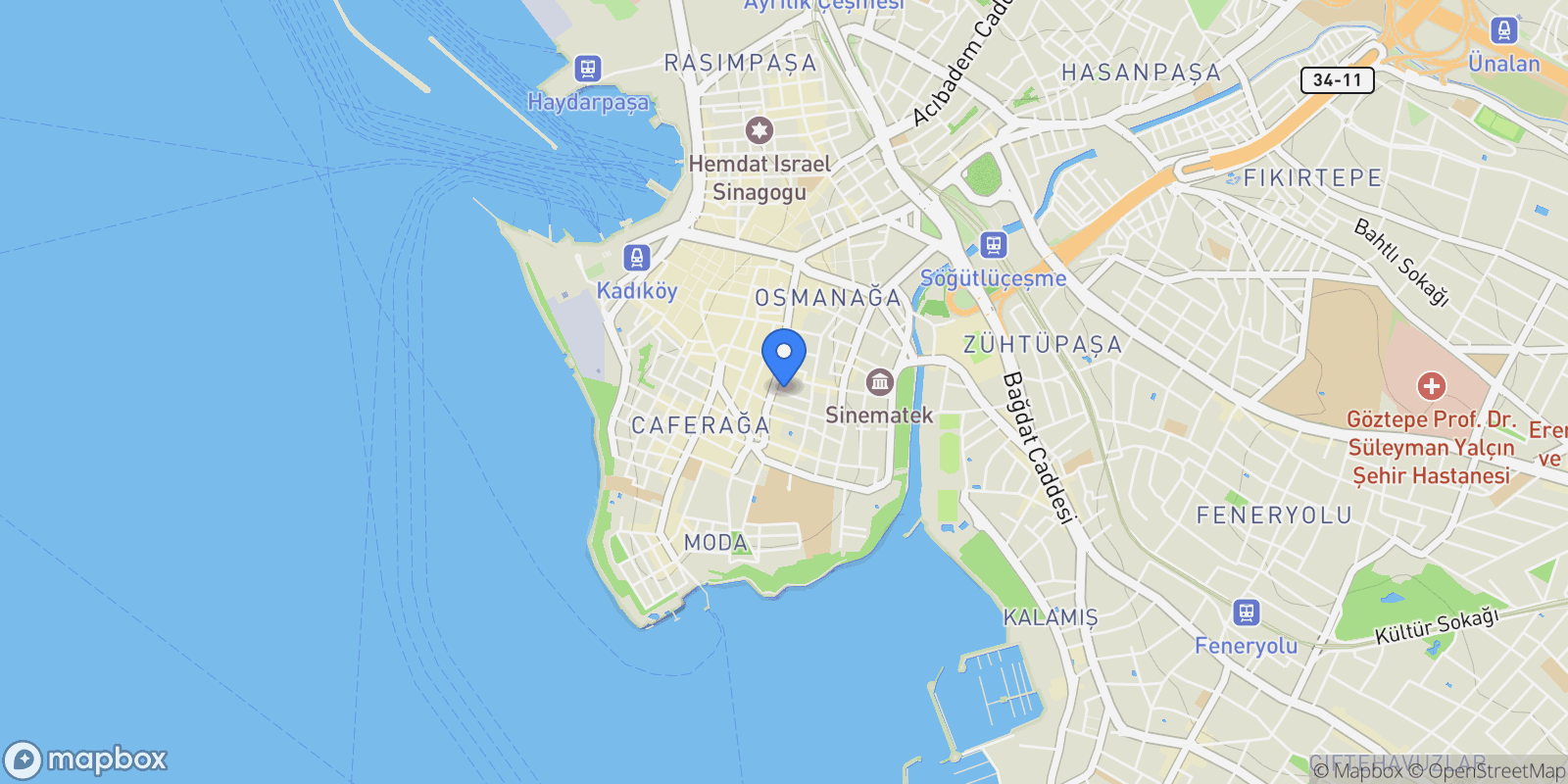 Map showing Noter Sk. Şaşkın Bakkal Mahallesi 34738 Kadıköy/ İstanbul, Kadikoy, 34, İstanbul, İstanbul, Turkey.
