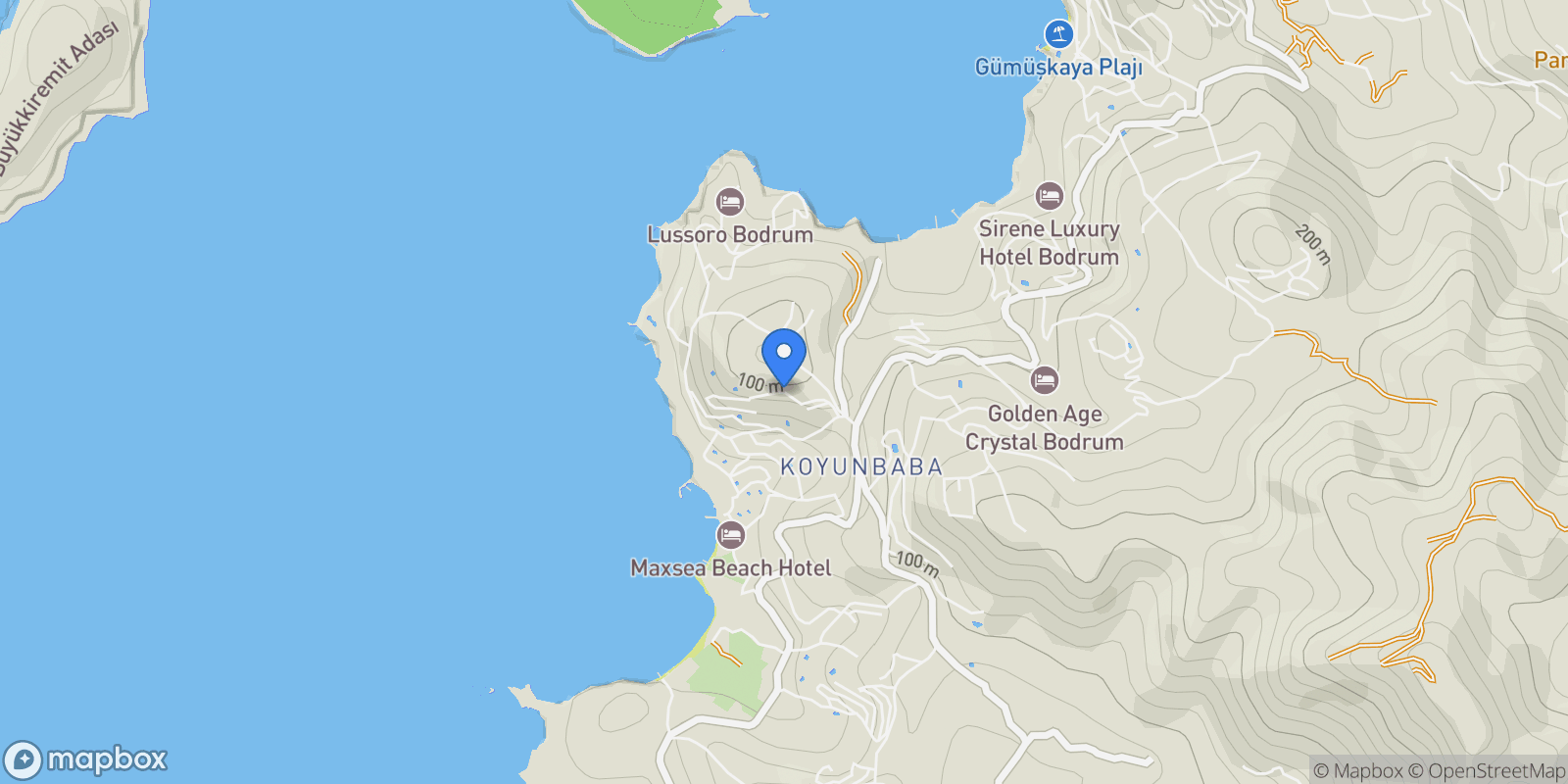 Map showing Yalıkavak, 210 Sok No:10, 48400 Bodrum/Muğla, Bodrum, 34, Muğla, Turkey.