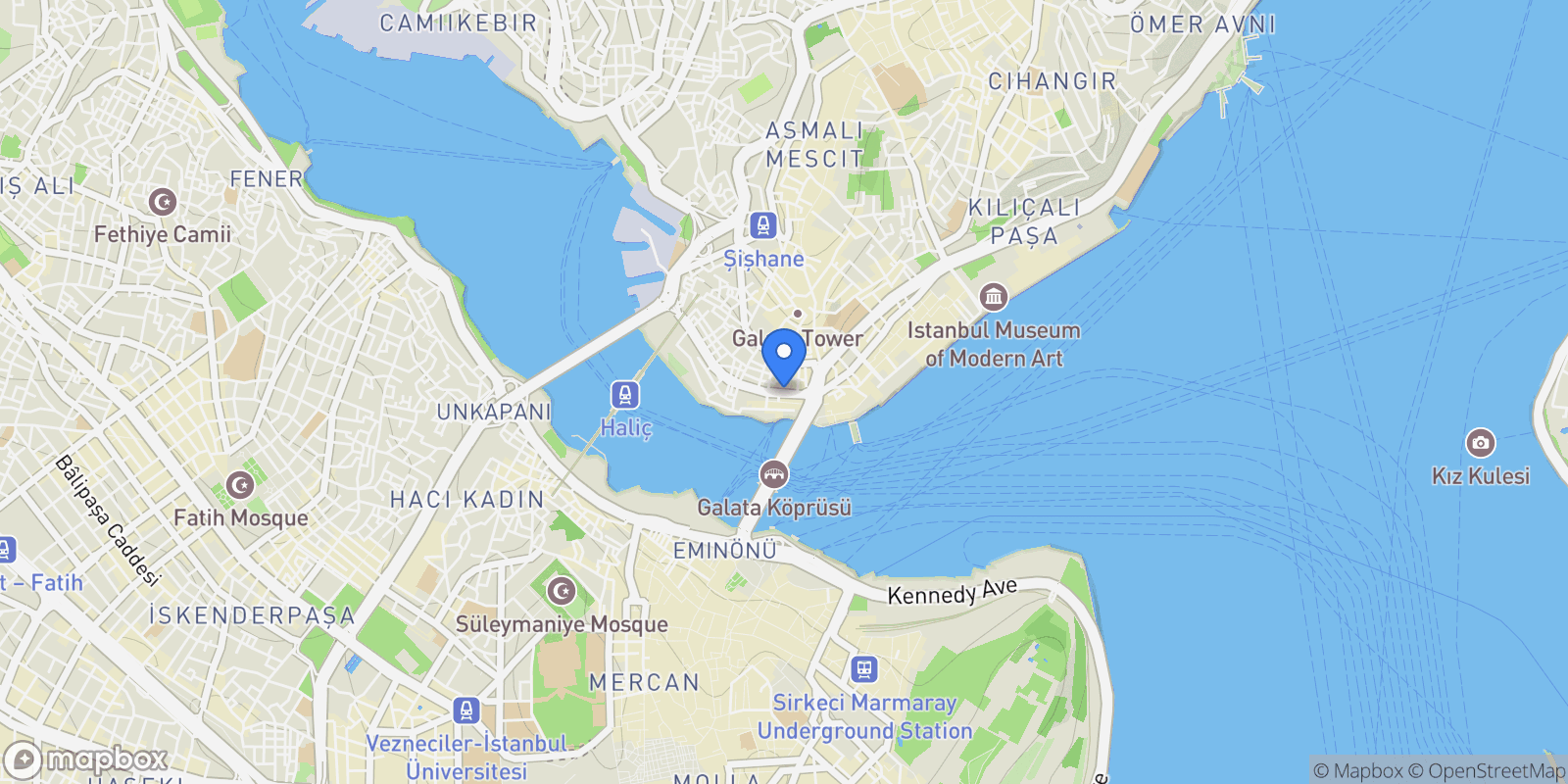 Map showing Antoine Galata Şahkulu, Küçük Hendek Cd. No:1, Beyoğlu , İstanbul, 34 34421, İstanbul, İstanbul, Turkey.