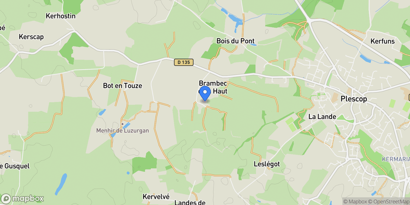 Map showing Plescop, Brittany, France.