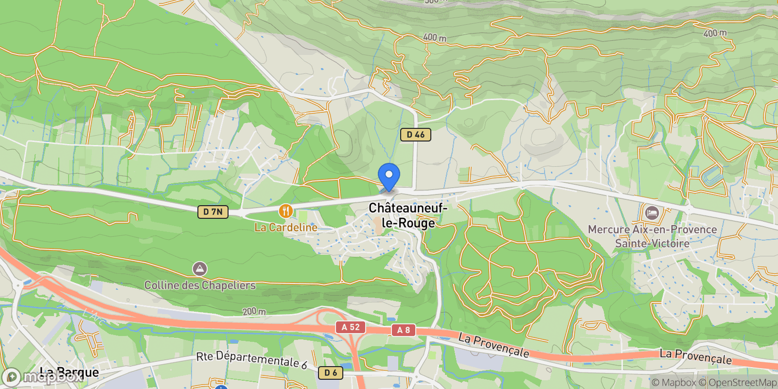 Map showing Châteauneuf-le-Rouge, Châteauneuf-le-Rouge, Châteauneuf-le-Rouge, Provence-Alpes-Côte d'Azur, France.