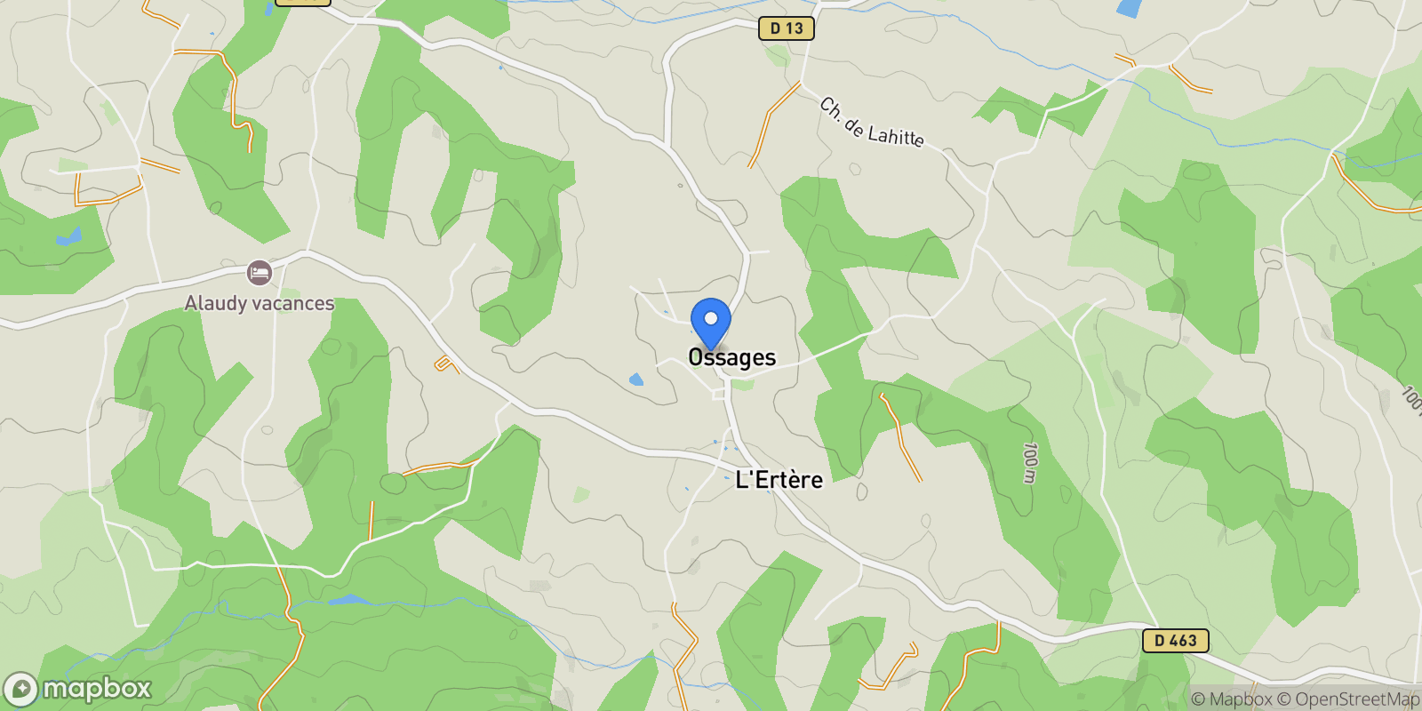 Map showing Ossages, Ossages, Ossages, Nouvelle-Aquitaine, France.