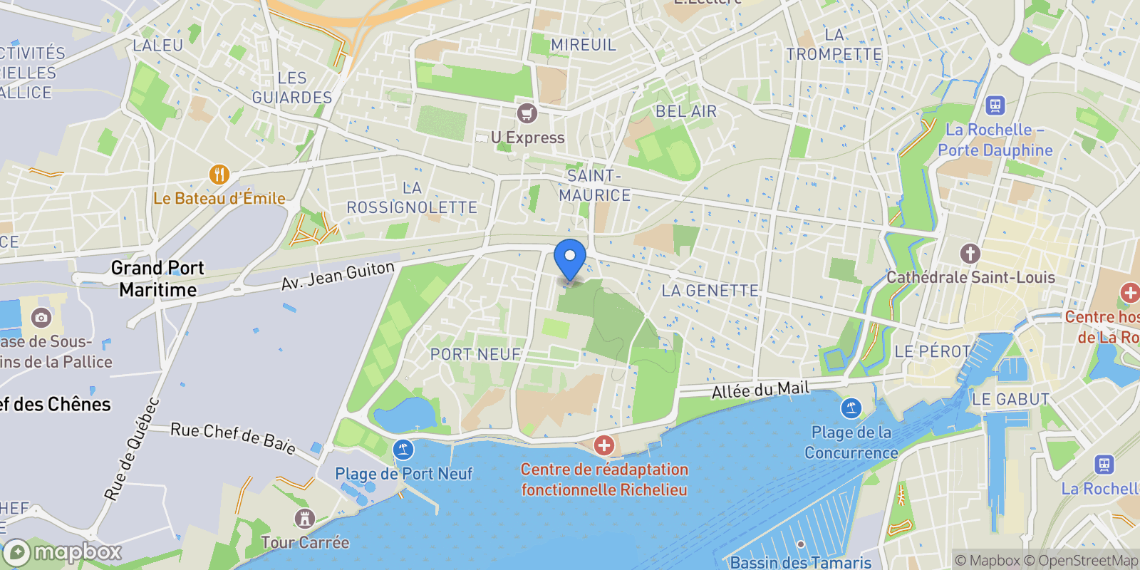Map showing La Rochelle, La Rochelle, La Rochelle, Nouvelle-Aquitaine, France.