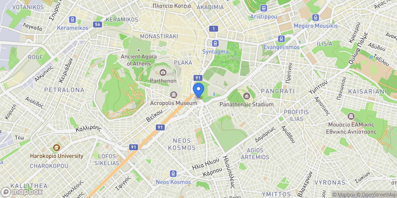 Map showing 2nd District of Athens, Athens, Greece.