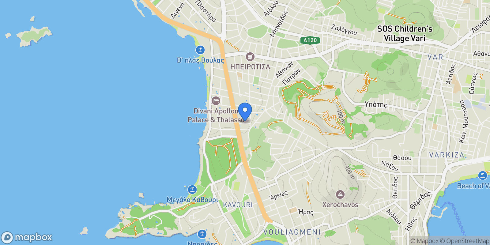 Map showing Voula, Attica, Greece.