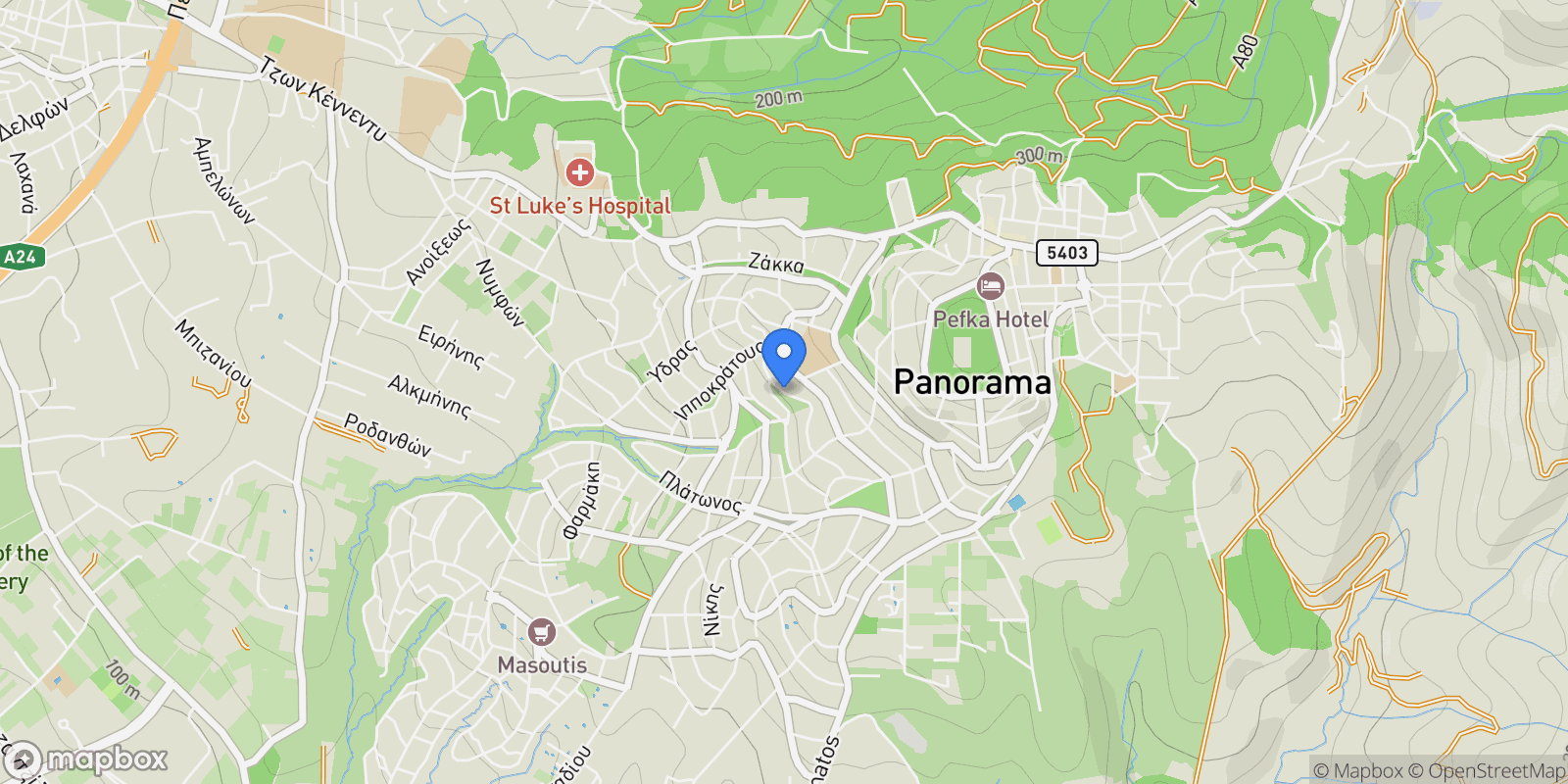 Map showing Panorama, Macedonia and Thrace, Greece.