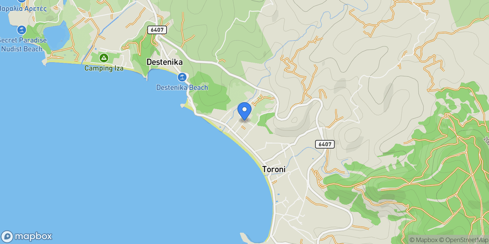 Map showing Toroni, Macedonia and Thrace, Greece.