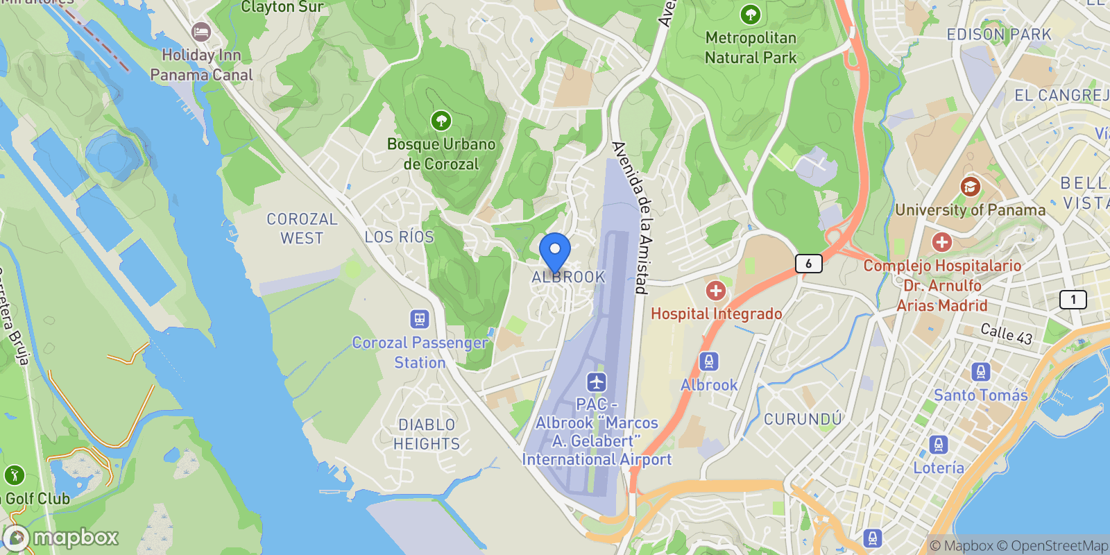 Map showing Balboa DIOGENES DE LA ROSA 28, Panama City, Panama, Panama.