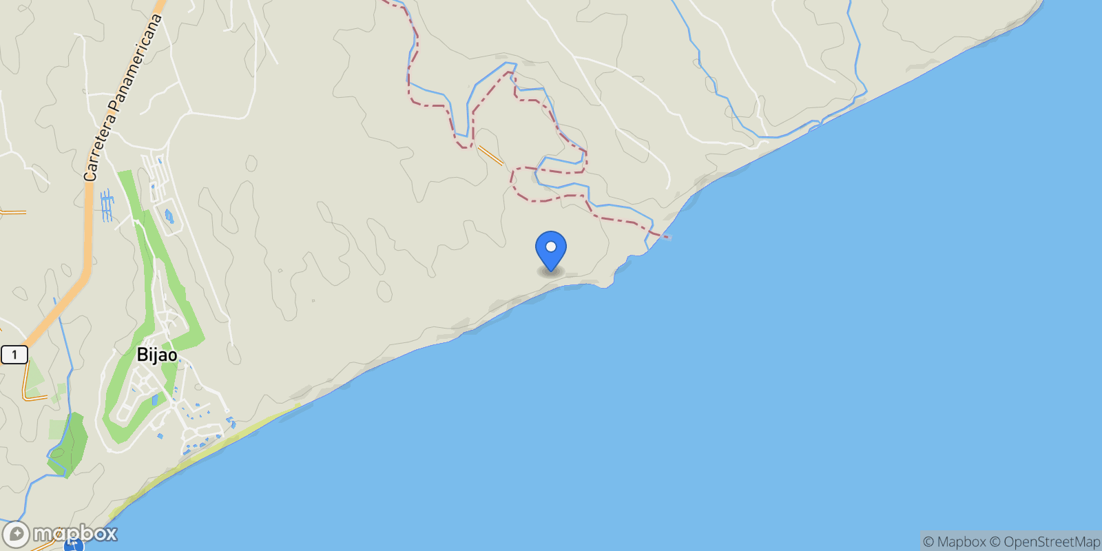 Map showing Rio Hato, Coclé Province, Panama.