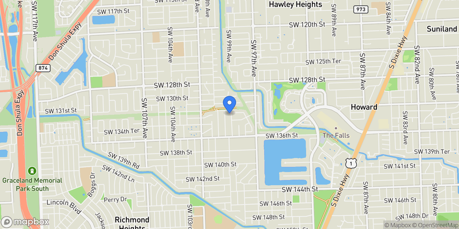 Map showing 13240 SW 98th Pl, Miami, FL 33176, Miami, Florida, United States.