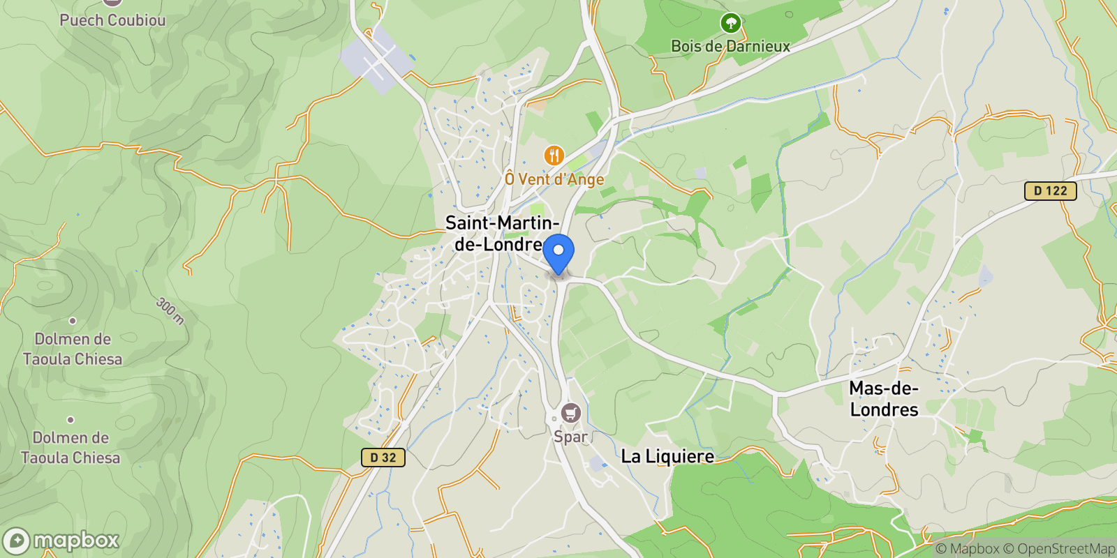 Map showing ST MARTIN DE LONDRES, K 34380, Saint-Martin-de-Londres, Occitanie, France.