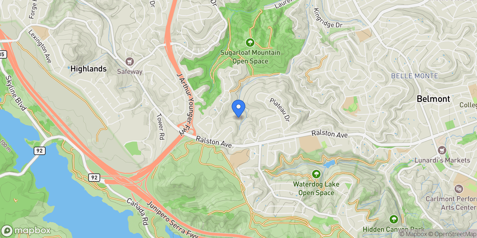 Map showing 3900 Marsten Avenue, Belmont, CA 94002, Belmont, California, United States.