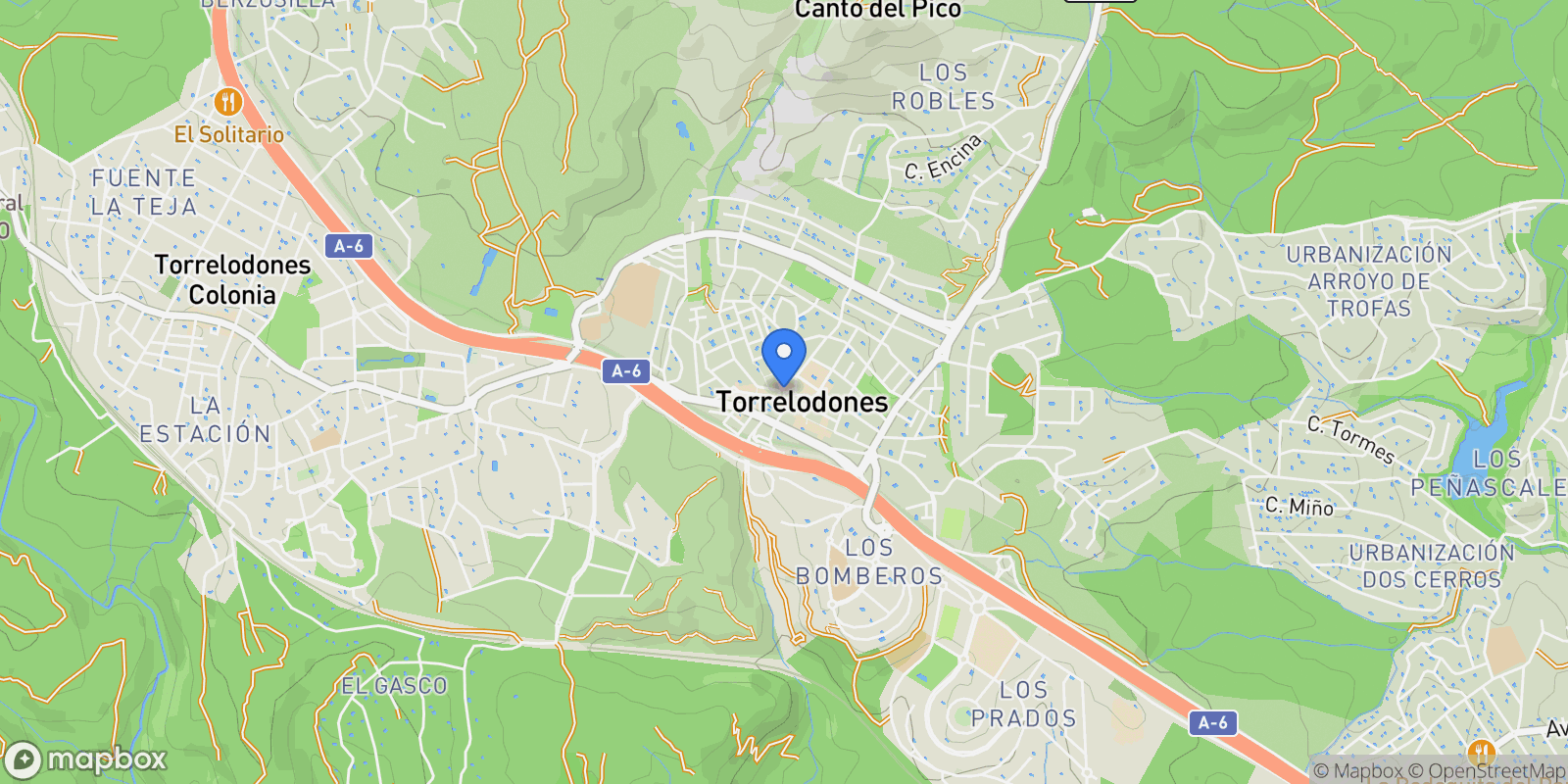 Map showing Torrelodones, Community of Madrid, Spain.