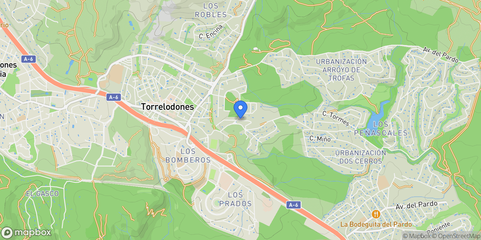 Map showing Avenida de las Rozuelas, 19,  Torrelodones, Torrelodones, Community of Madrid, Spain.