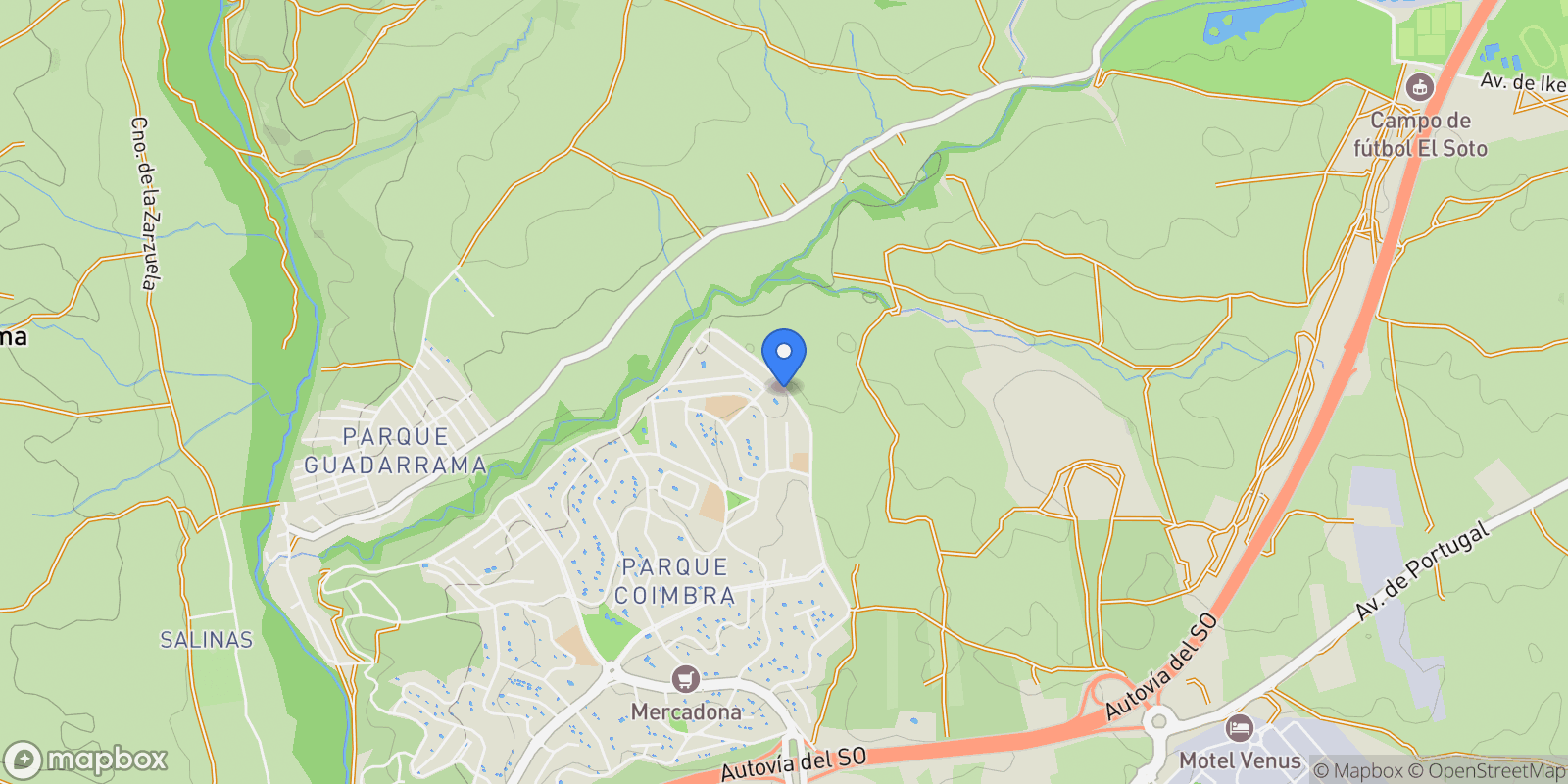 Map showing Paseo Paseo de Móstoles, 111,  Móstoles,  Coimbra-Guadarrama, Mostoles, Community of Madrid, Spain.