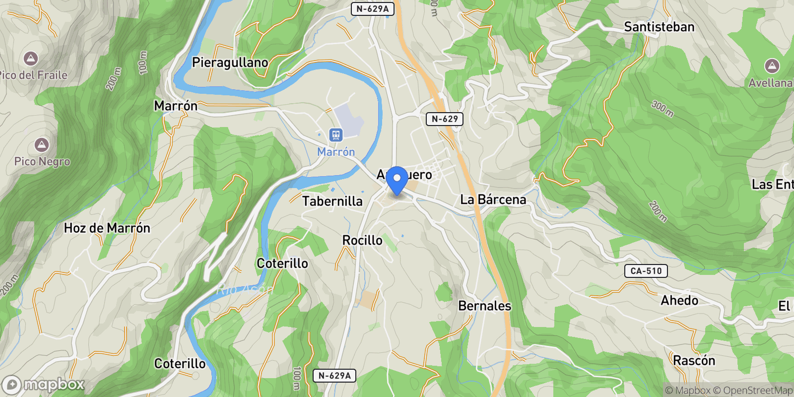 Map showing Ampuero, Cantabria, Spain.