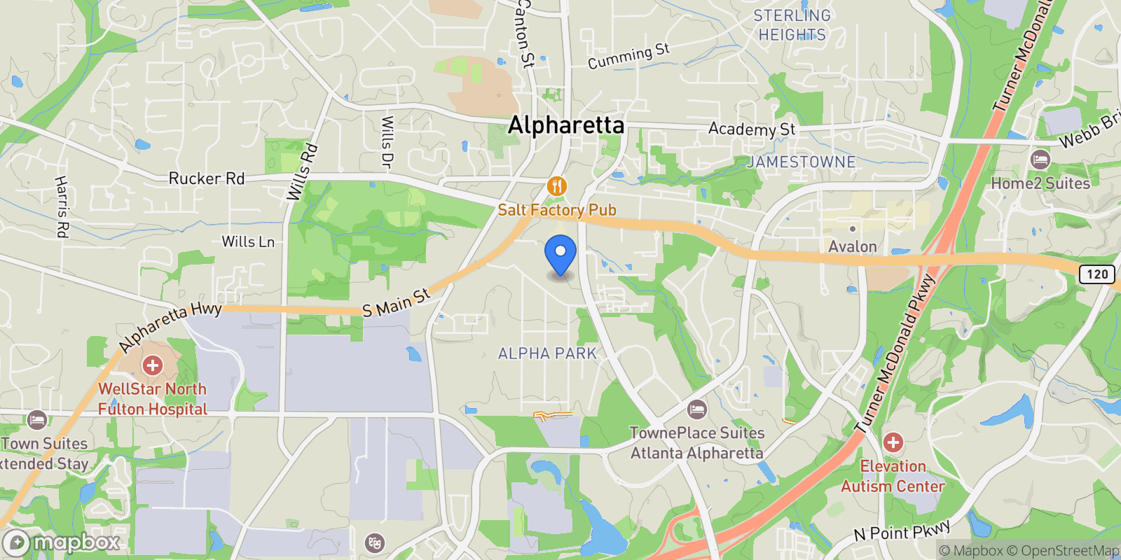 Map showing 468 Burton Drive, Alpharetta, Georgia, United States.