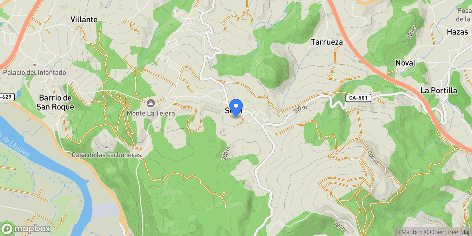Map showing Limpias, Cantabria, Spain.
