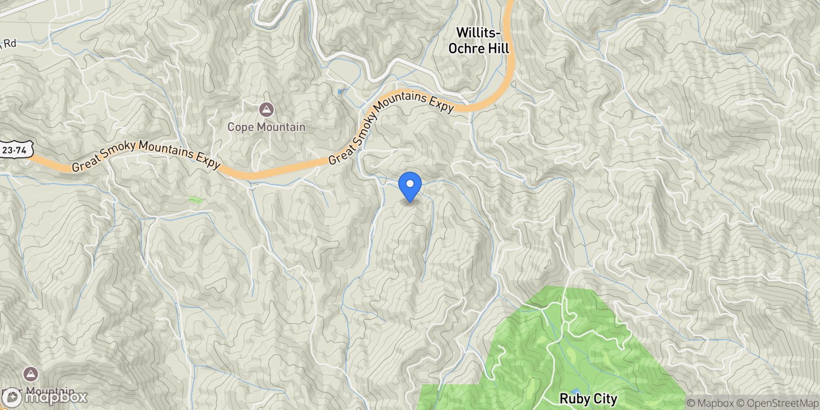 Map showing 226 Wildcat Mountain Trail, Sylva, NC 28779, Sylva, North Carolina, United States.