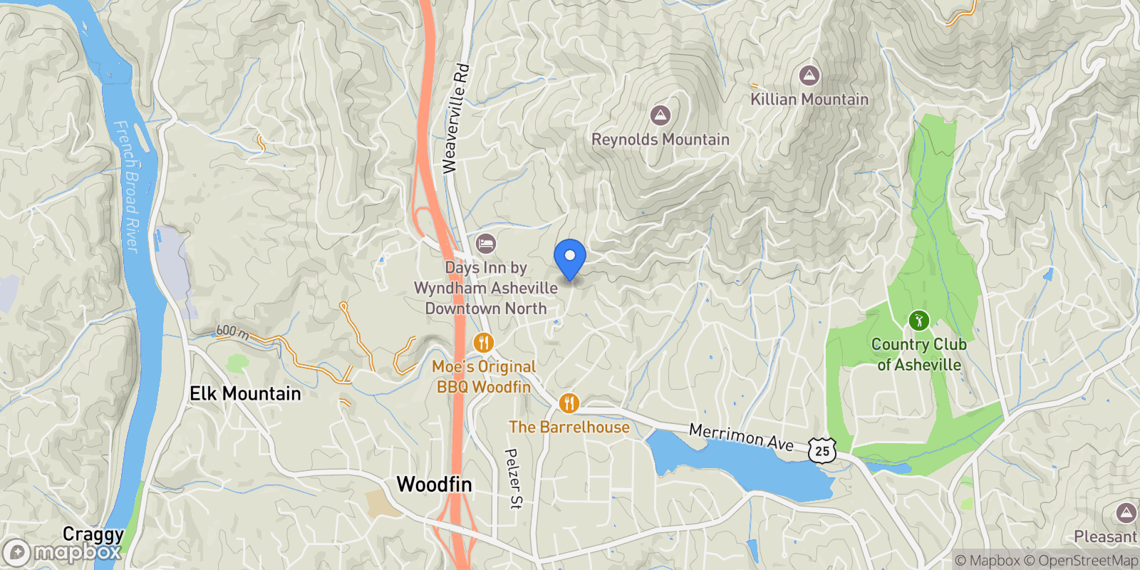 Map showing 602 Storybook Villas Trail, Asheville, NC 28804, Asheville, North Carolina, United States.