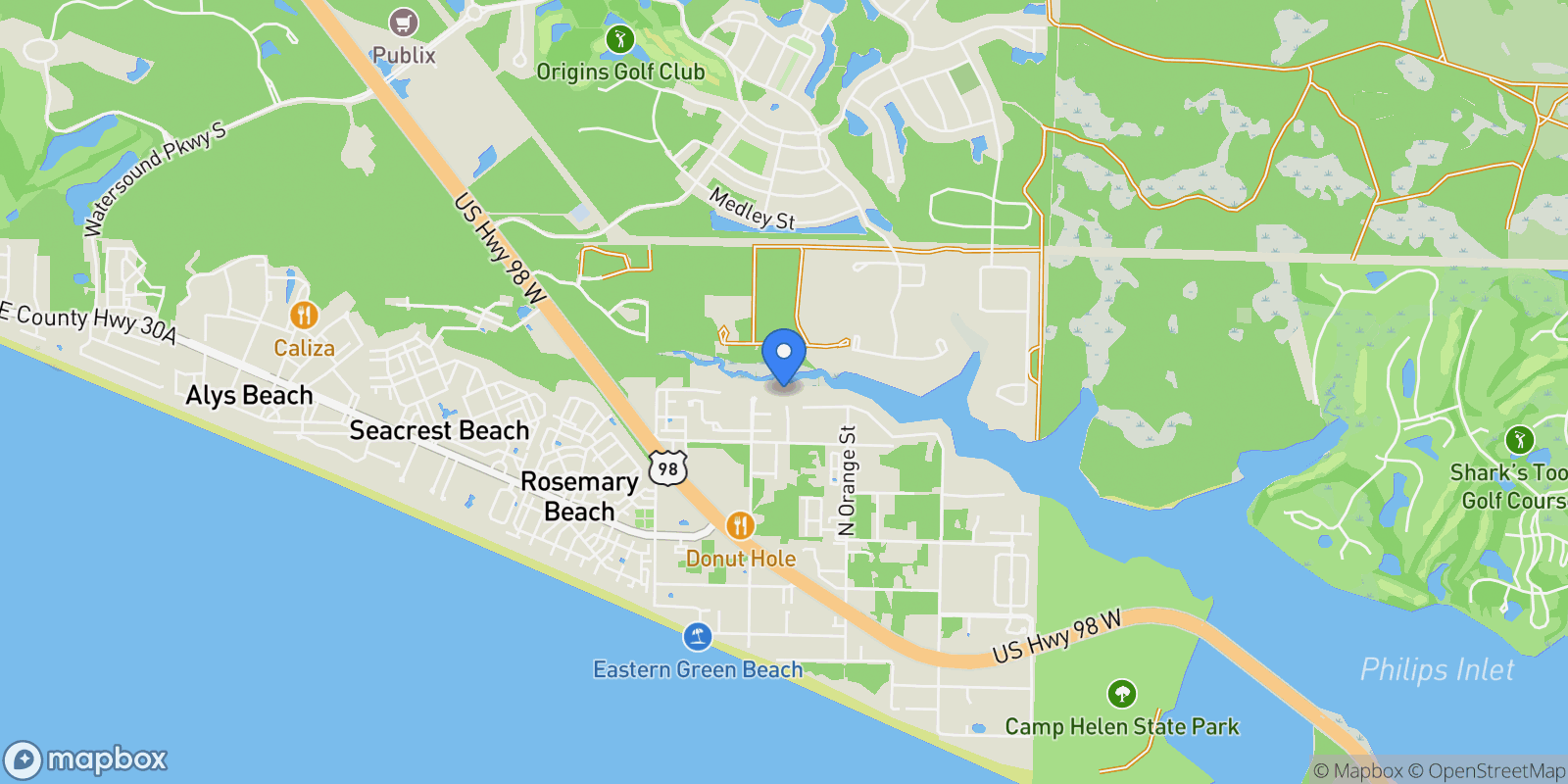 Map showing 107 Pine Cone Trail, Rosemary Beach, Florida, United States.