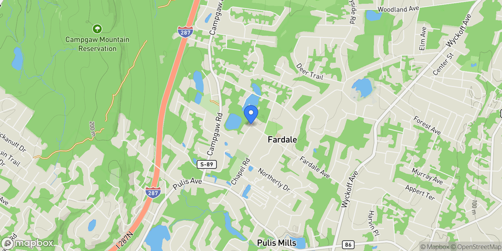 Map showing 49 Feldman Court, Mahwah, New Jersey, United States.