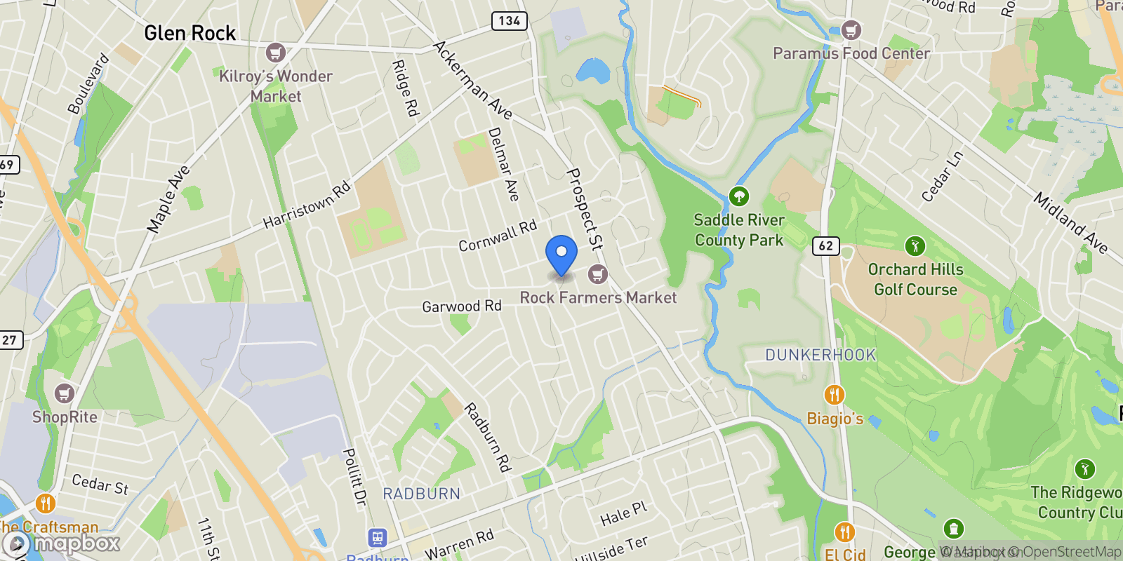 Map showing 37 Glenfair Road, Glen Rock, New Jersey, United States.