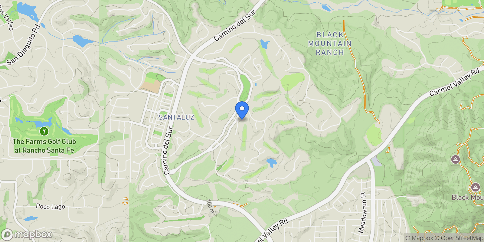 Map showing 7808 Santaluz Inlet, Rancho Santa Fe, California, United States.