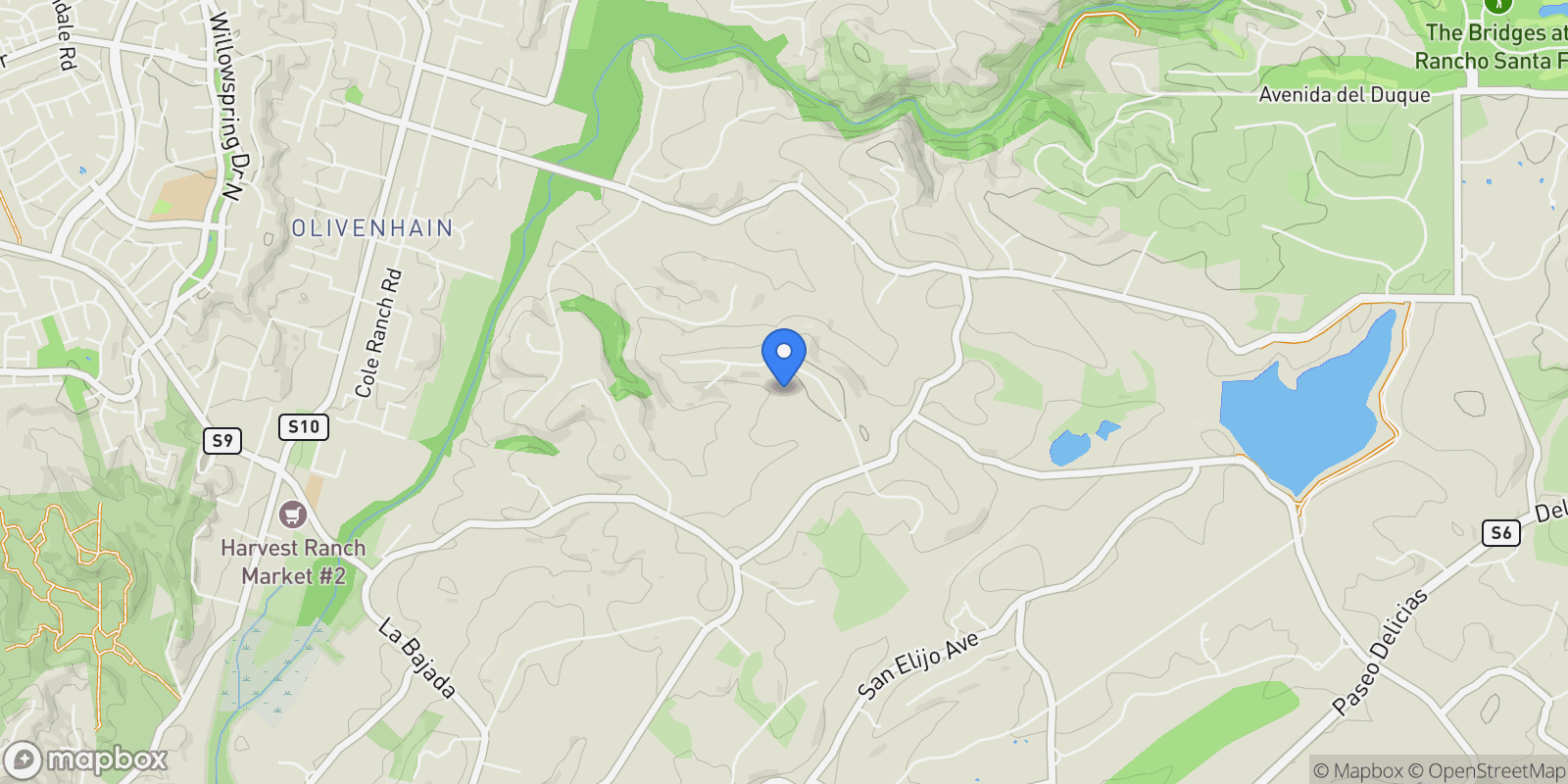 Map showing 5471 La Crescenta, Rancho Santa Fe, California, United States.