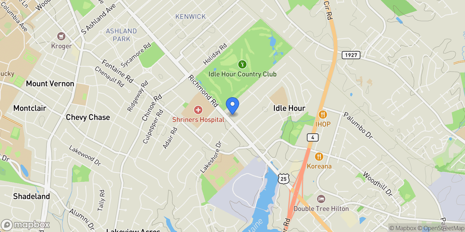 Map showing 100 Idle Hour Drive #13, Lexington, KY 40502, Lexington, Kentucky, United States.