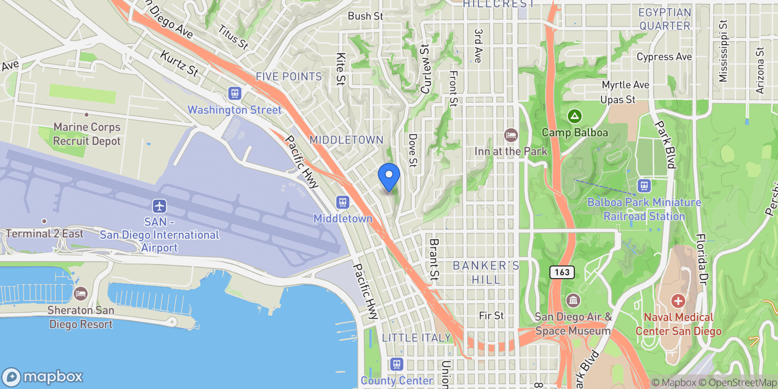 Map showing 2805 State Street, San Diego, California, United States.