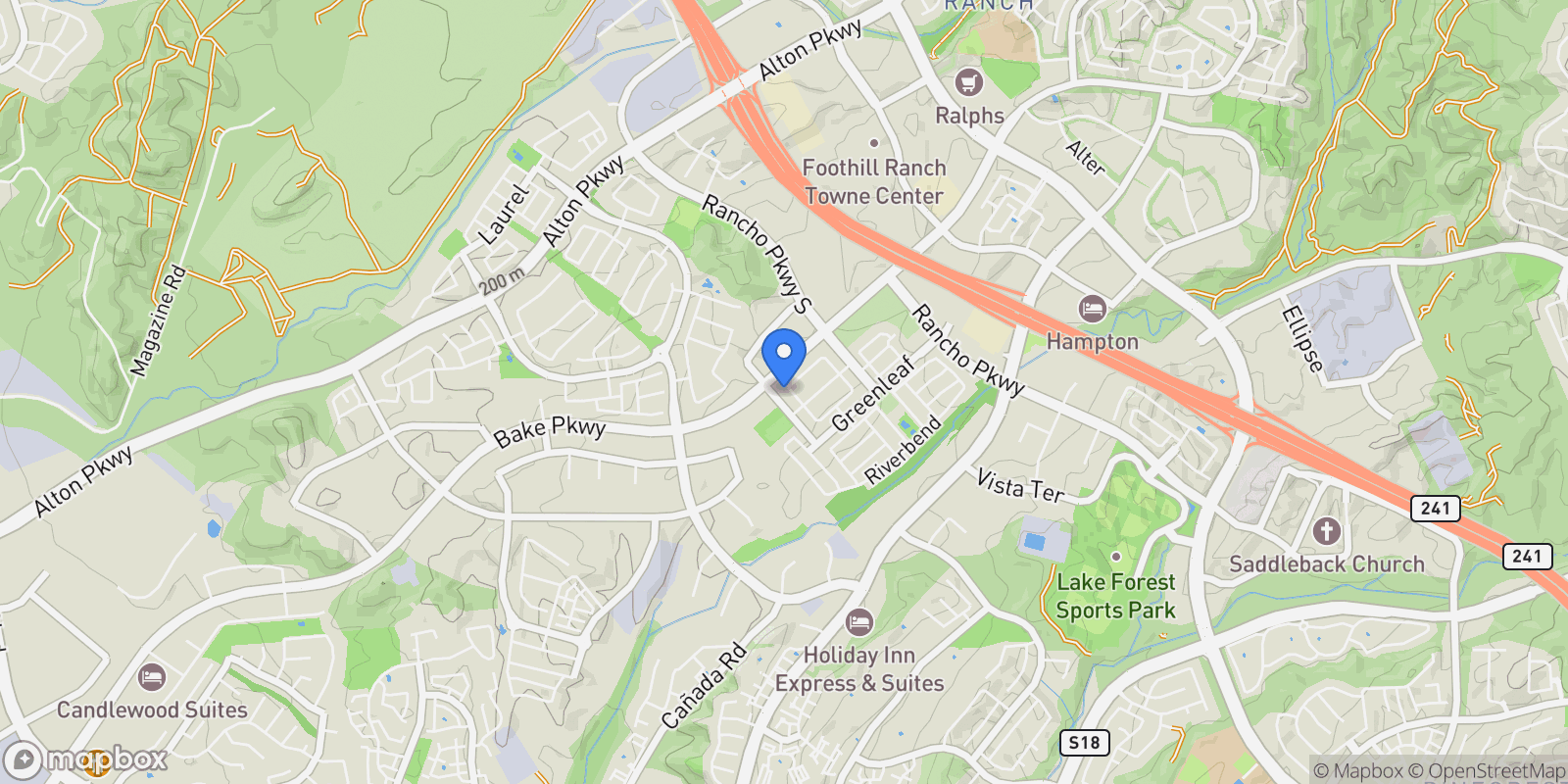 Map showing 151 Fremont, Lake Forest, California, United States.