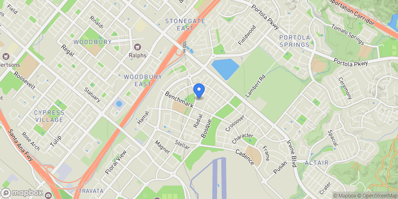 Map showing 105 newall, Irvine, California, United States.
